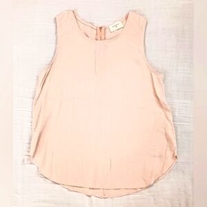 Women's Sleeveless Linen Minimalist Pink Top Sz Medium USA